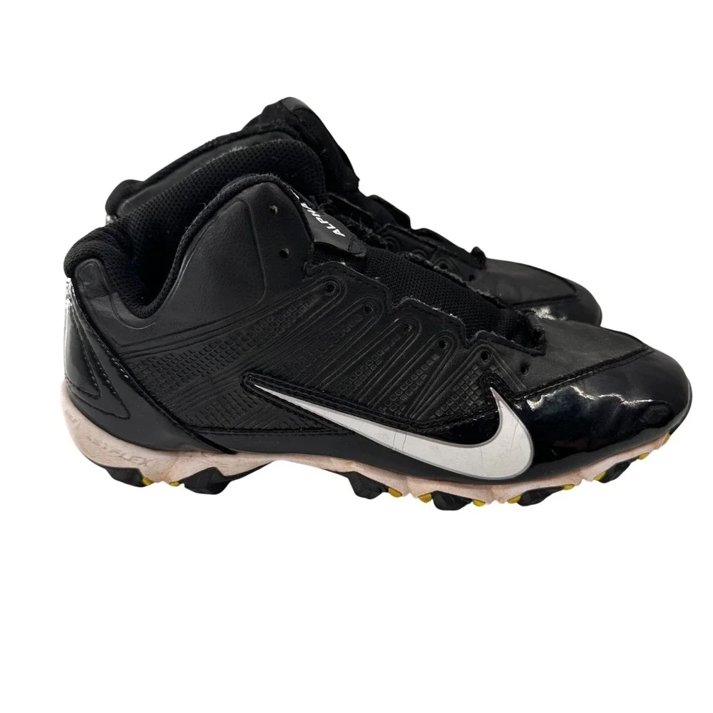 Nike Alpha Shark Football Cleats Mens 7 Black White Synthetic‎ Athletic Shoe See
